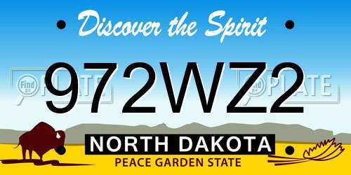 972WZ2 North Dakota License Plate