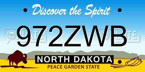972ZWB North Dakota License Plate