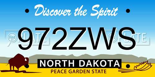 972ZWS North Dakota License Plate