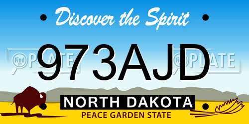973AJD North Dakota License Plate