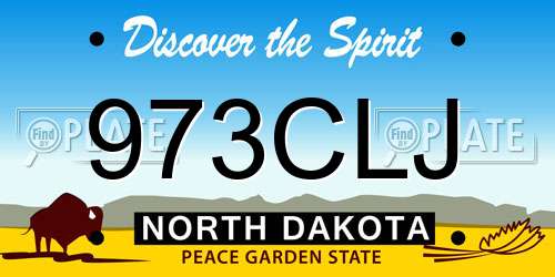 973CLJ North Dakota License Plate