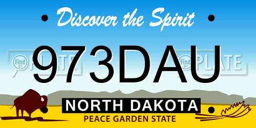 973DAU North Dakota License Plate