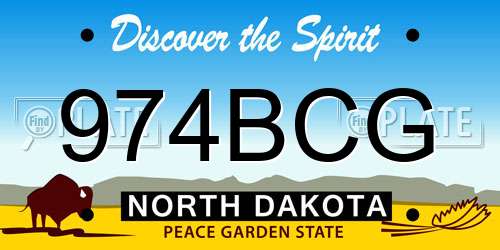 974BCG North Dakota License Plate