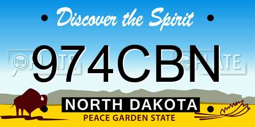 974CBN North Dakota License Plate