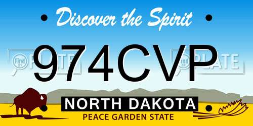 974CVP North Dakota License Plate