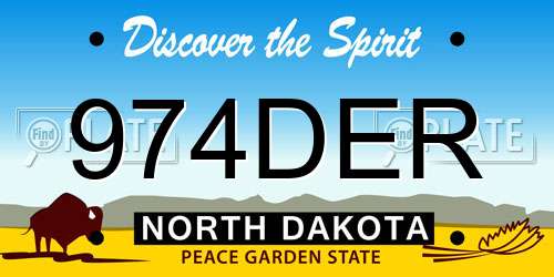 974DER North Dakota License Plate