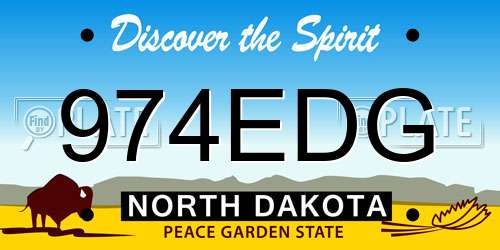 974EDG North Dakota License Plate