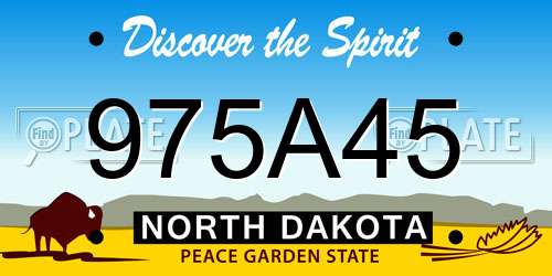 975A45 North Dakota License Plate