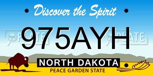 975AYH North Dakota License Plate