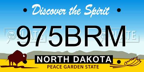 975BRM North Dakota License Plate