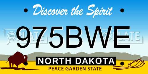 975BWE North Dakota License Plate