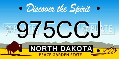 975CCJ North Dakota License Plate