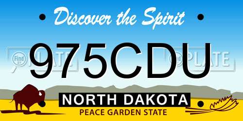 975CDU North Dakota License Plate