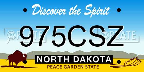 975CSZ North Dakota License Plate