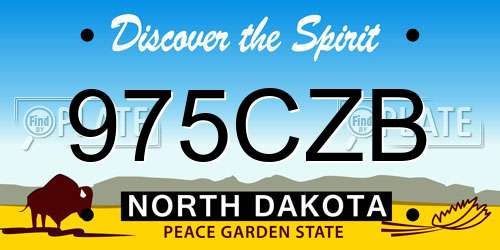 975CZB North Dakota License Plate