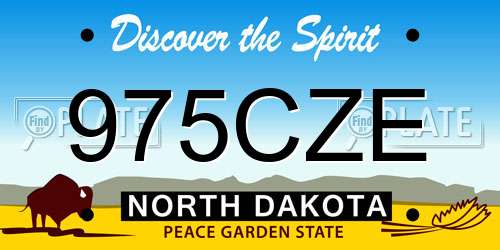 975CZE North Dakota License Plate