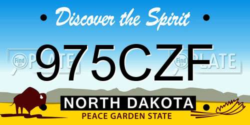 975CZF North Dakota License Plate