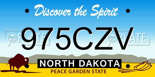 975CZV North Dakota License Plate
