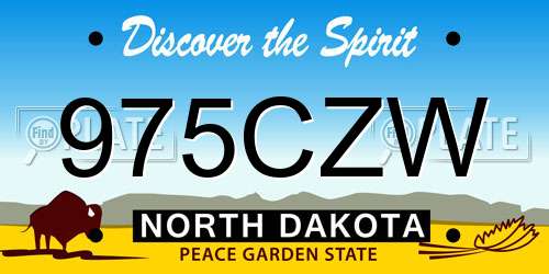 975CZW North Dakota License Plate
