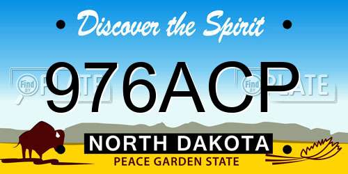976ACP North Dakota License Plate