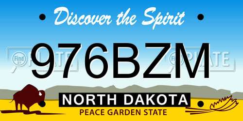 976BZM North Dakota License Plate