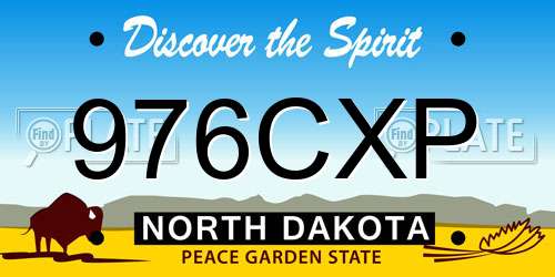 976CXP North Dakota License Plate