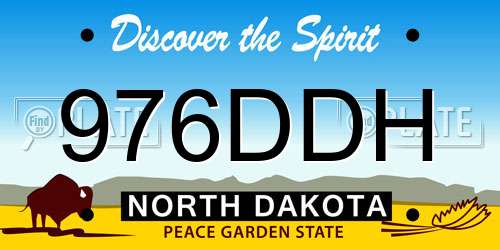 976DDH North Dakota License Plate