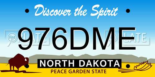 976DME North Dakota License Plate