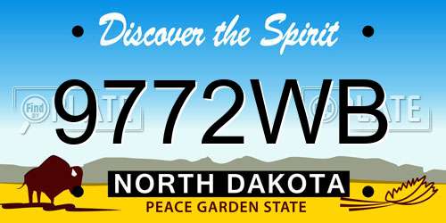 9772WB North Dakota License Plate