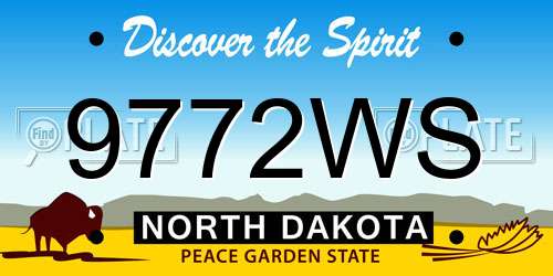 9772WS North Dakota License Plate