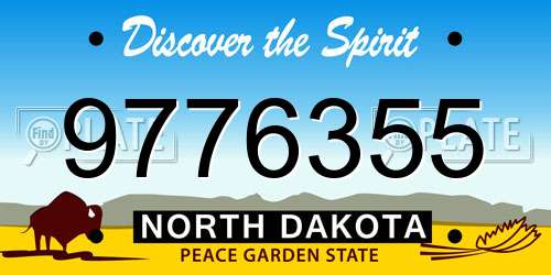 9776355 North Dakota License Plate