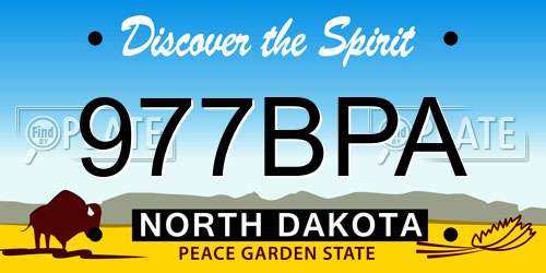 977BPA North Dakota License Plate