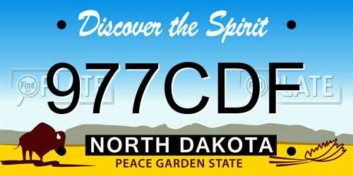 977CDF North Dakota License Plate