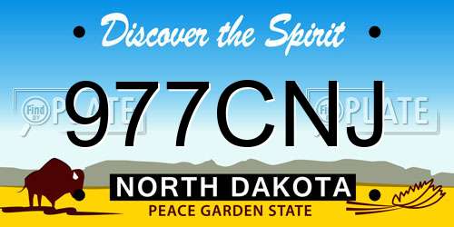977CNJ North Dakota License Plate