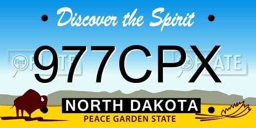 977CPX North Dakota License Plate