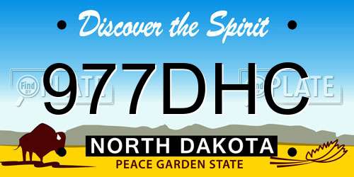 977DHC North Dakota License Plate