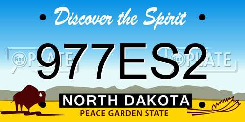 977ES2 North Dakota License Plate