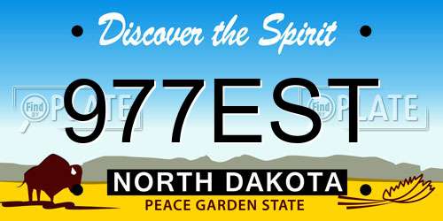 977EST North Dakota License Plate