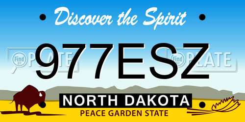 977ESZ North Dakota License Plate