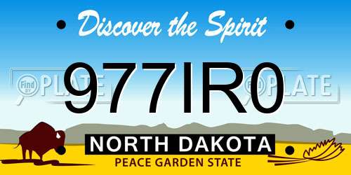 977IR0 North Dakota License Plate