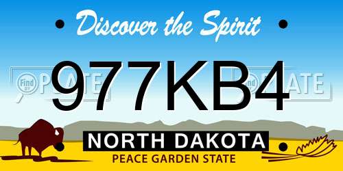 977KB4 North Dakota License Plate