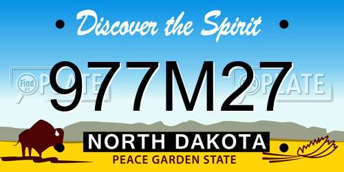 977M27 North Dakota License Plate
