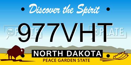 977VHT North Dakota License Plate