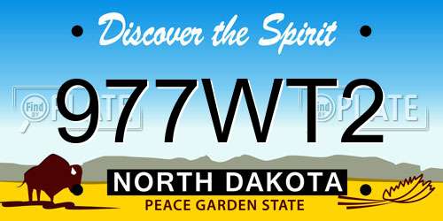 977WT2 North Dakota License Plate