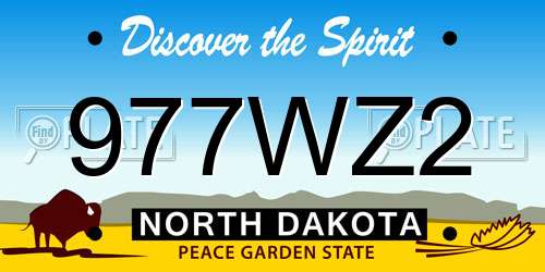 977WZ2 North Dakota License Plate