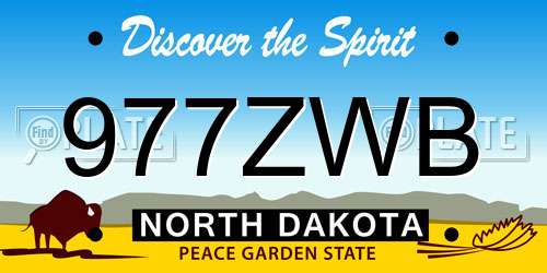 977ZWB North Dakota License Plate