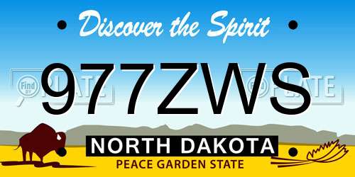 977ZWS North Dakota License Plate