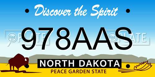 978AAS North Dakota License Plate