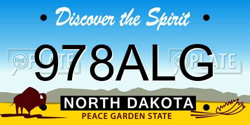 978ALG North Dakota License Plate