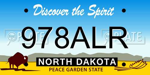 978ALR North Dakota License Plate